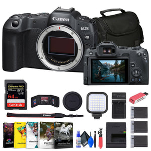 Canon EOS R8 Mirrorless Camera + 64GB Card + Bag + Charger + Battery + More Canon