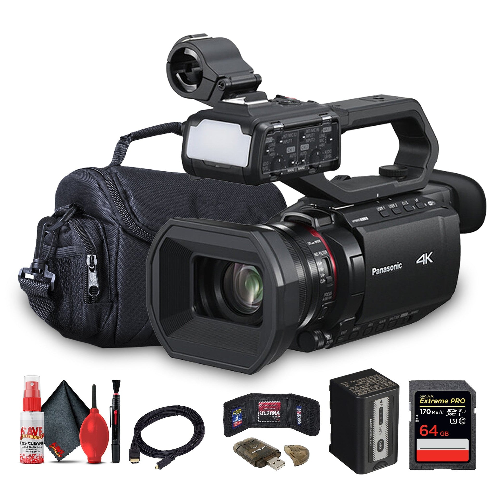 Panasonic AG-CX20 4K Professional Compact Camcorder with Rich Connectivity + 64GB Card + More Panasonic