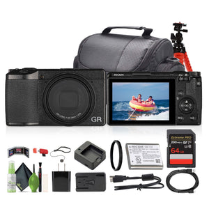Ricoh GR III Compact Portable Digital Camera + 64GB Memory Card + More
