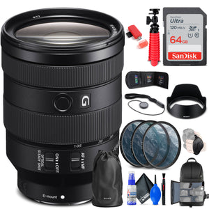 Sony FE 24-105mm f/4 G OSS Lens + Filter Kit + BackPack + 64GB Card + More