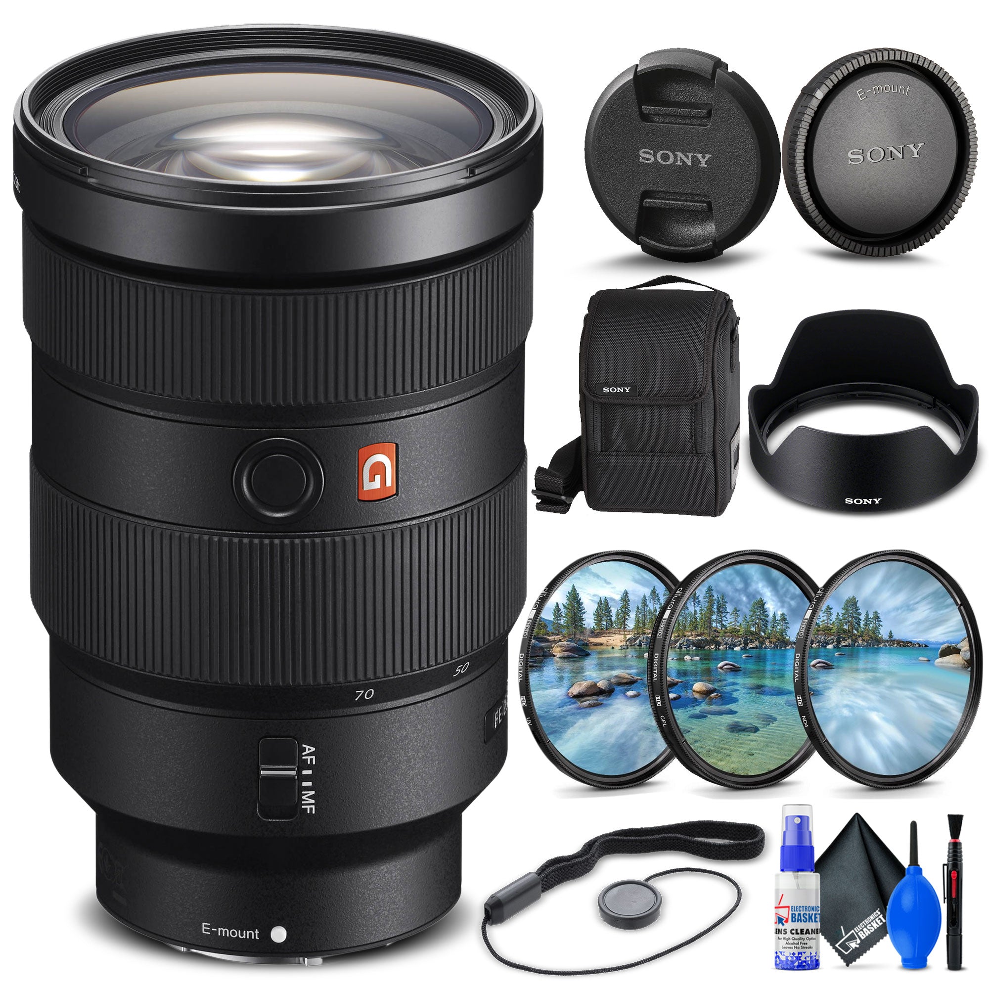 Sony FE 24-70mm f/2.8 GM Lens + Filter Kit + Cap Keeper + Cleaning Kit
