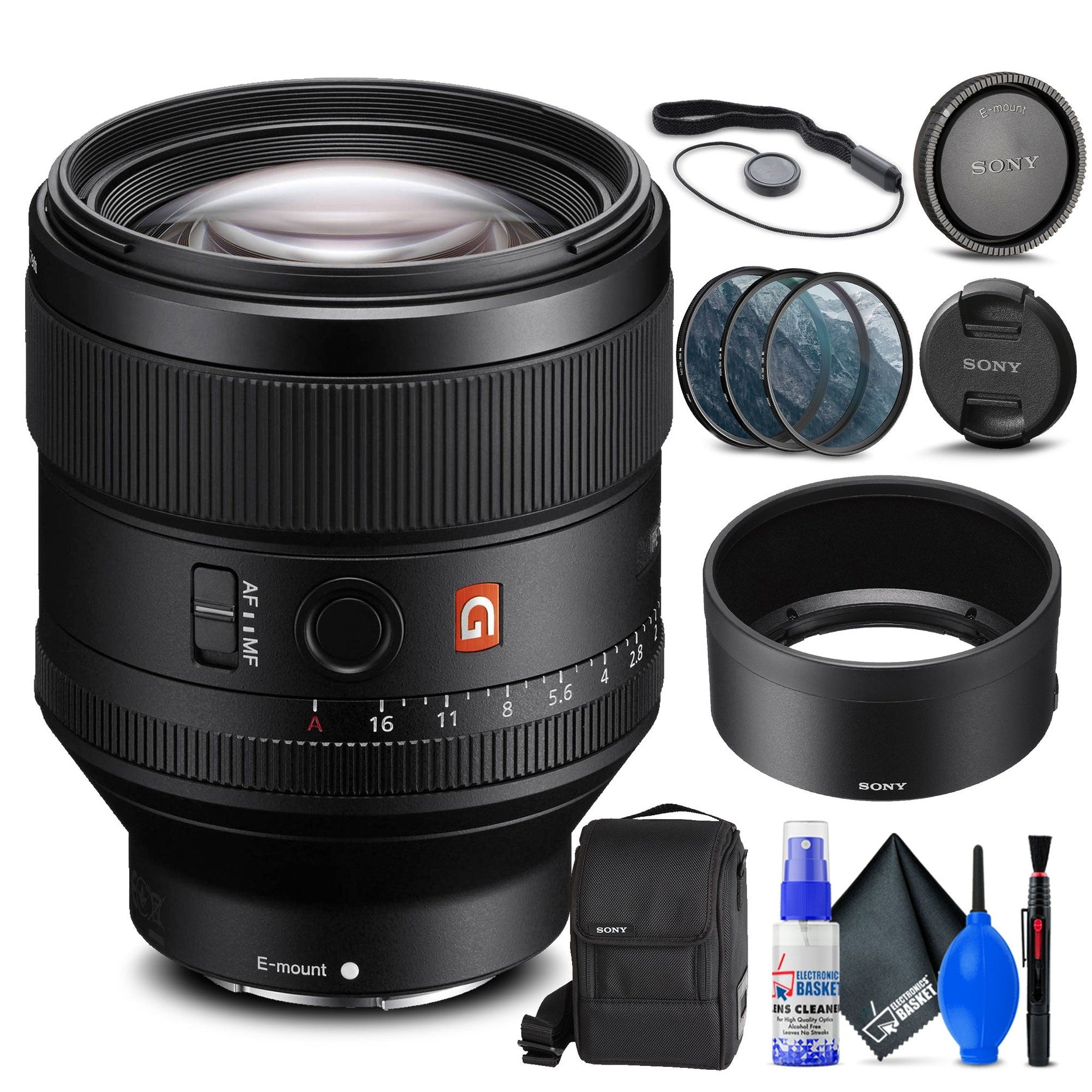 Sony FE 85mm f/1.4 GM Lens + Filter Kit + Cap Keeper + Cleaning Kit Sony