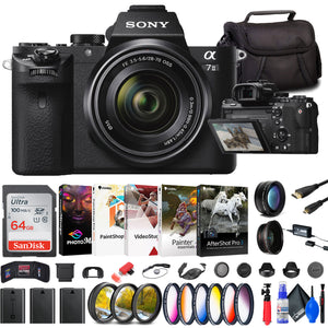 Sony a7 II Mirrorless Camera with 28-70mm Lens + Filter Kit + Wide Angle + More