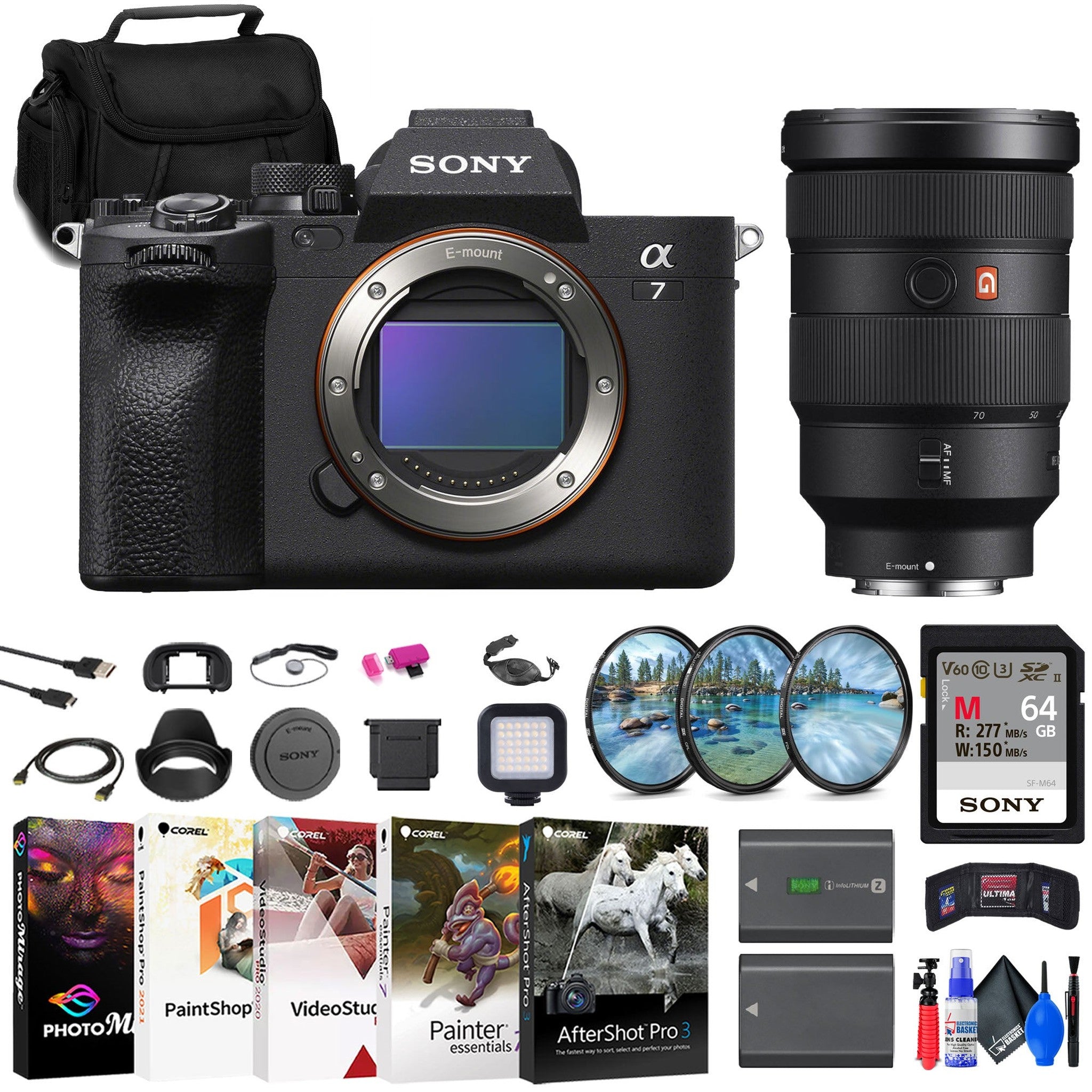 Sony a7 IV Mirrorless Camera + Sony FE 2470 Lens + 64GB Card + More Sony