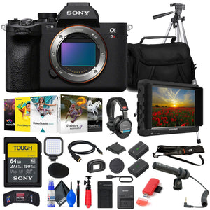 Sony a7R V Mirrorless Camera + 4K Monitor + Headphones + Mic + 64GB Card + More Sony