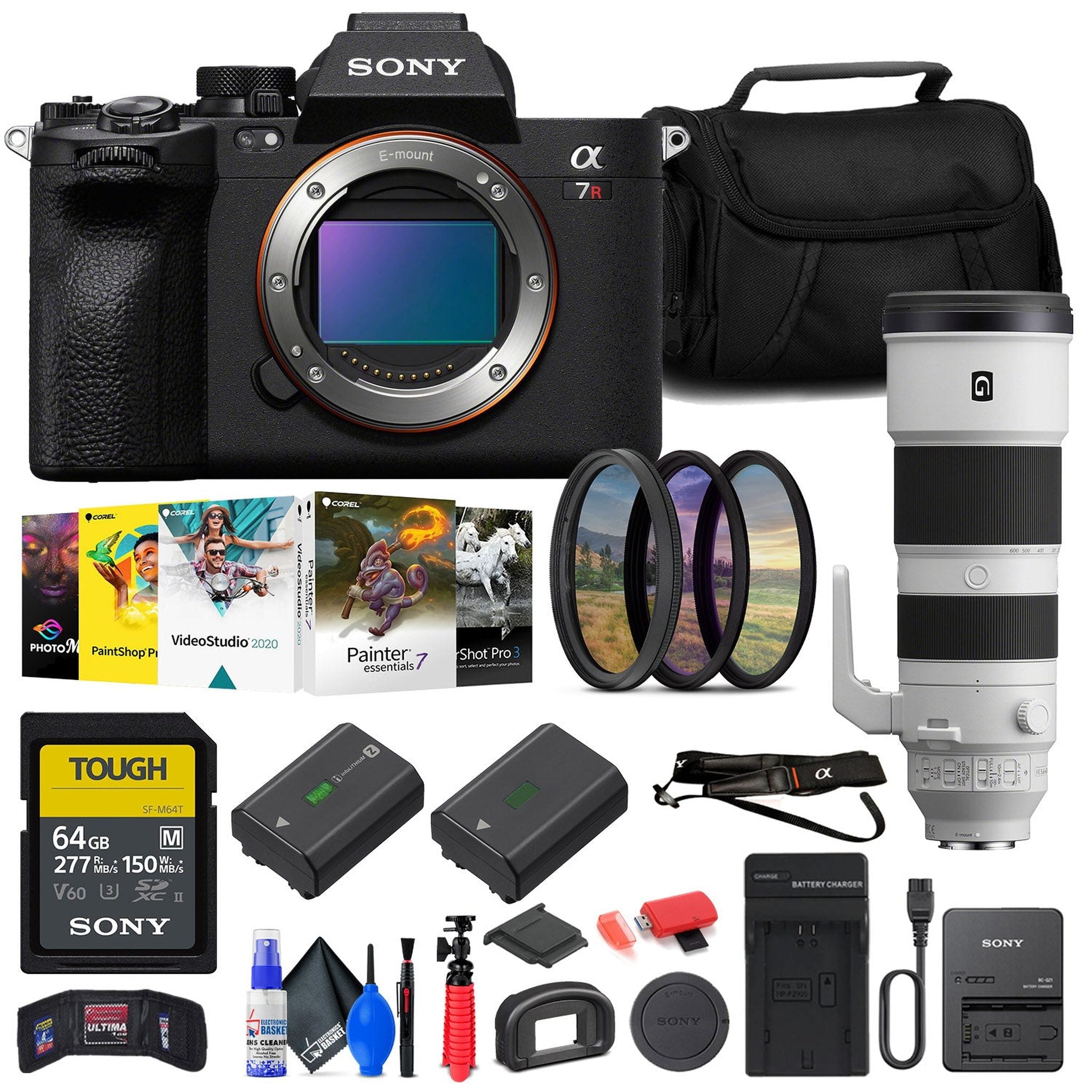 Sony a7R V Mirrorless Camera + Sony FE 200-600mm Lens + 64GB Card + Filter Kit + More Sony