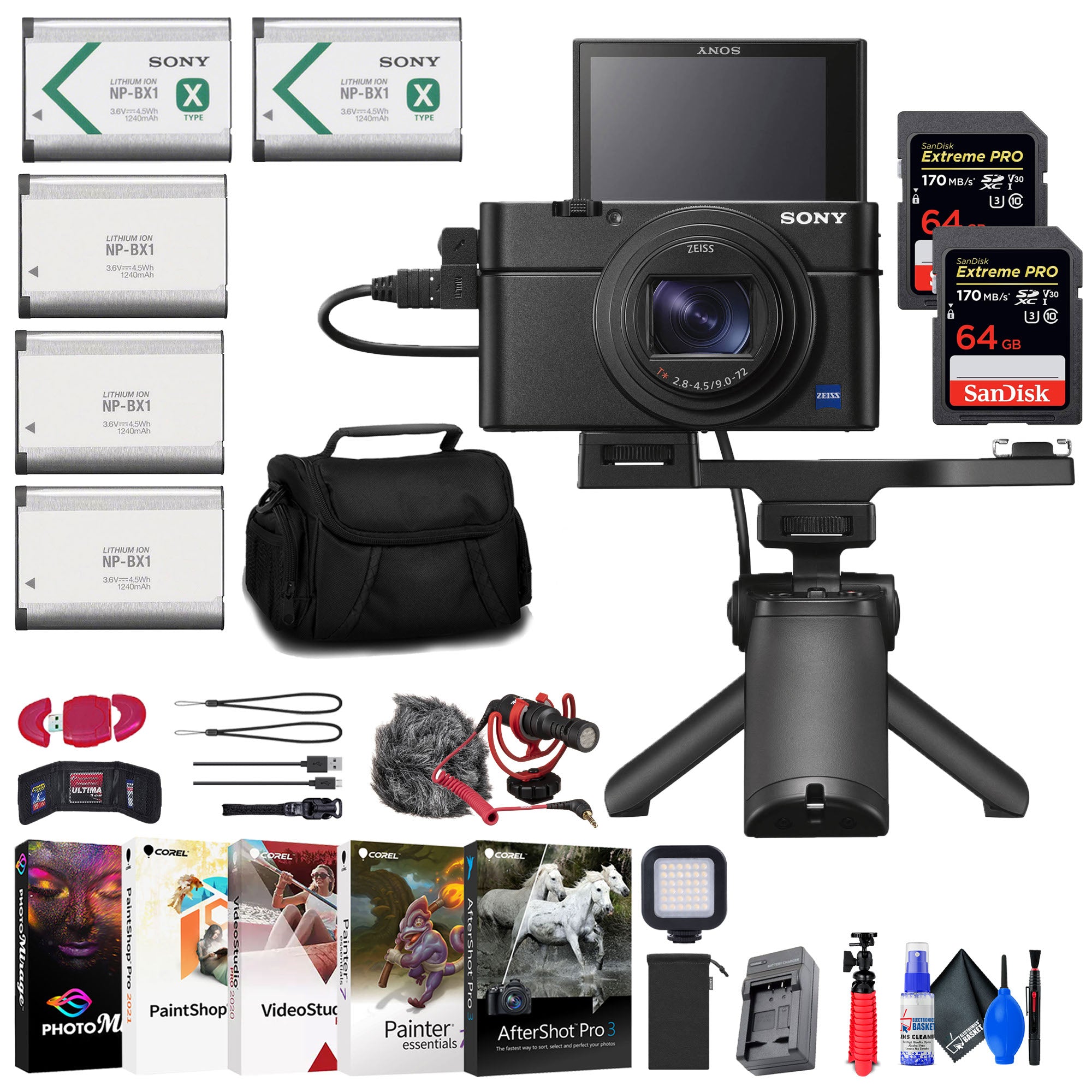Sony Cyber-shot DSC-RX100 VII Digital Camera with Shooting Grip Kit + More