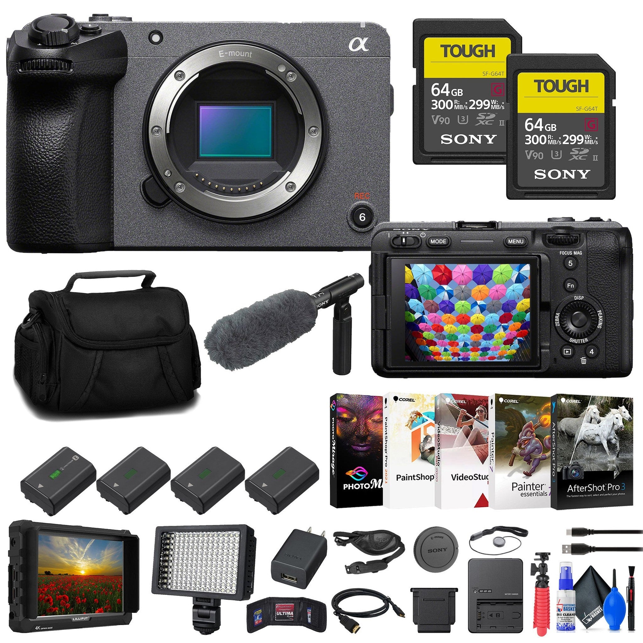 Sony FX30 Digital Cinema Camera + 4K Monitor + 2 x 64GB SF-G Tough Card + More Sony