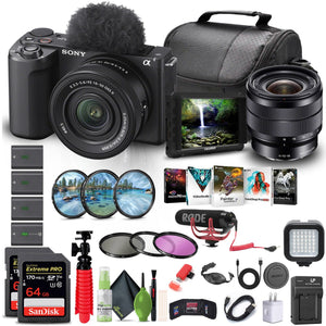 Sony Alpha ZV-E10 II Mirrorless Camera with 16-50mm Lens + Sony E 10-18mm Lens + More Sony