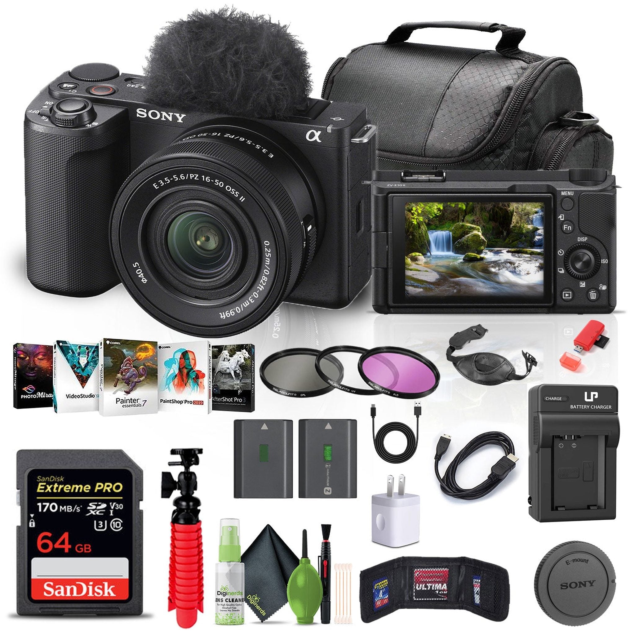 Sony Alpha ZV-E10 II Mirrorless Camera with 16-50mm Lens + 64GB Card + Filter + More Sony