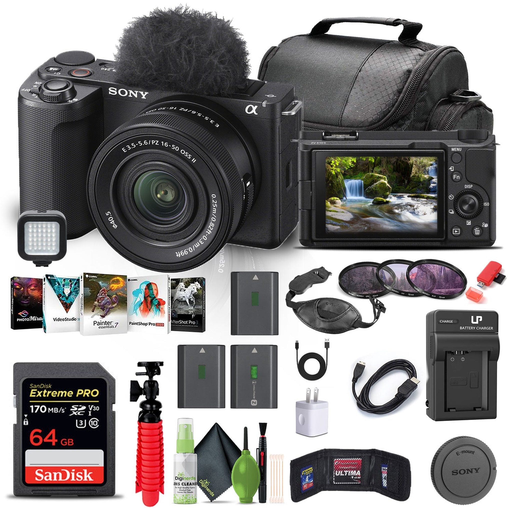 Sony Alpha ZV-E10 II Mirrorless Camera with 16-50mm Lens + 64GB Card + Filter + More Sony