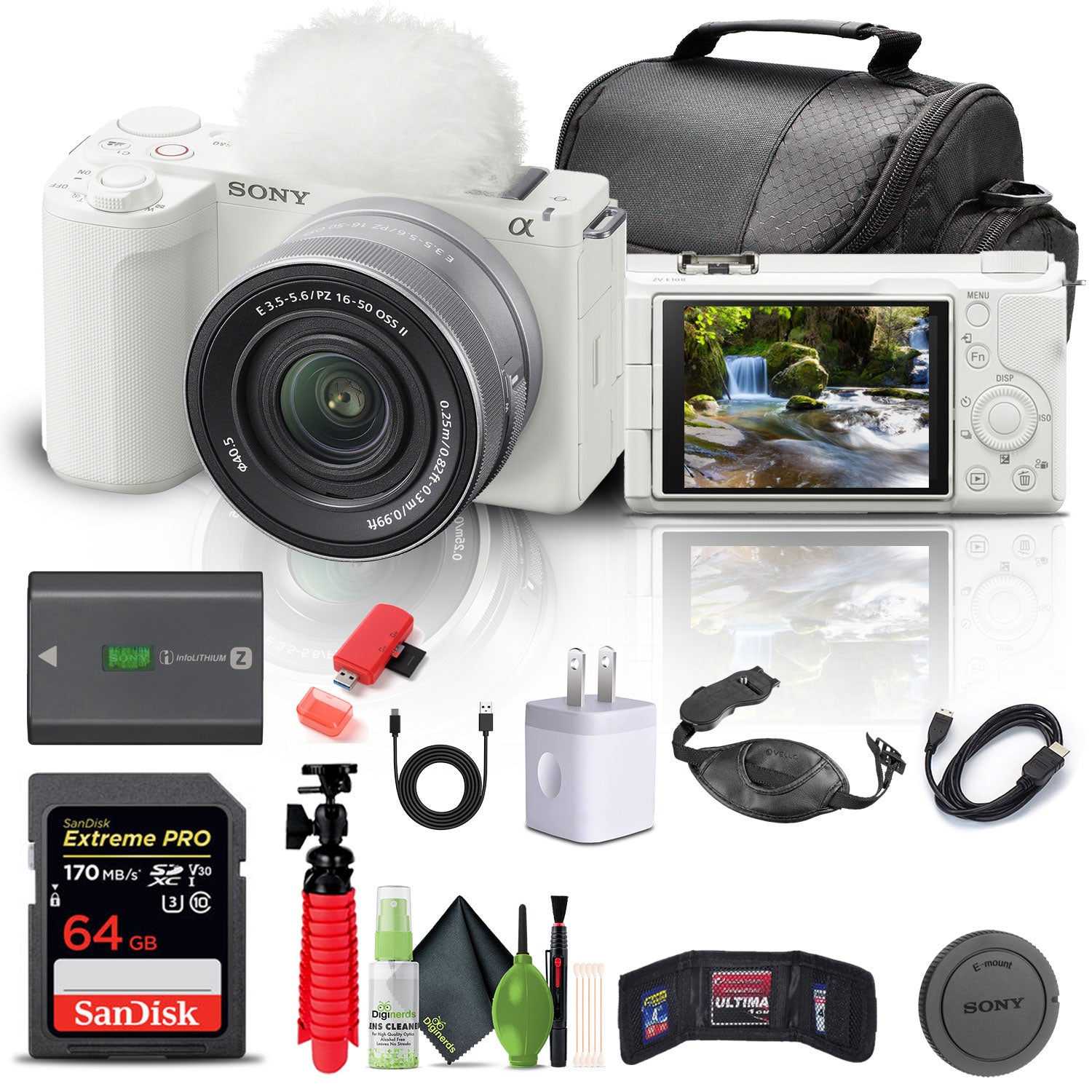 Sony Alpha ZV-E10 II Mirrorless Camera with 16-50mm Lens + 64GB Memory Card + Bag + More
