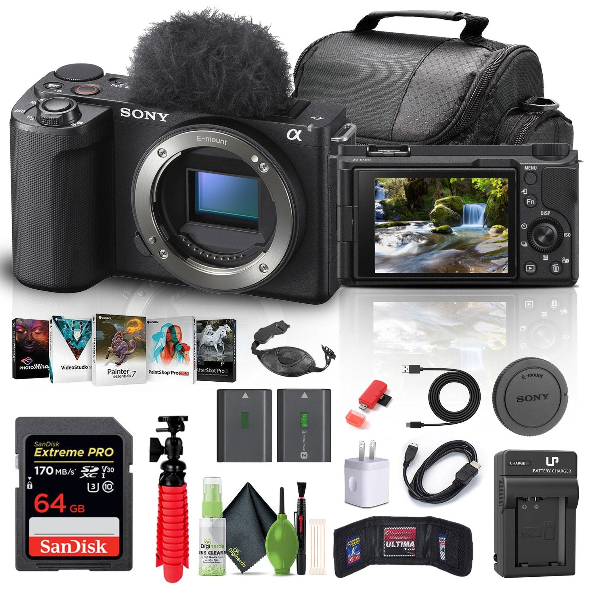 Sony Alpha ZV-E10 II Mirrorless Camera + 64GB Memory Card + Photo Software + More Sony