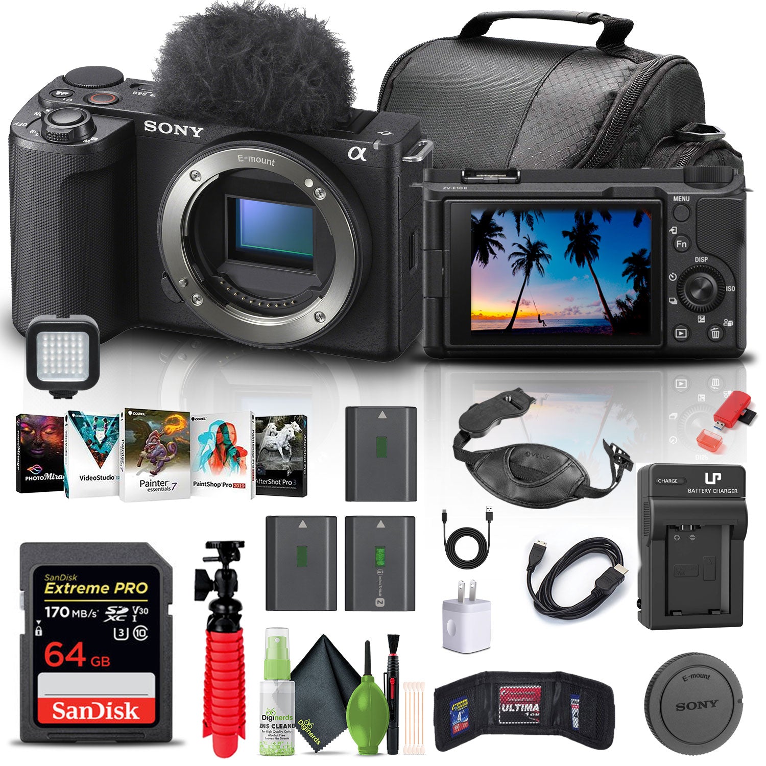 Sony Alpha ZV-E10 II Mirrorless Camera + 64GB Memory Card + Photo Software + More