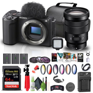 Sony Alpha ZV-E10 II Mirrorless Camera + Sony 18-105mm Lens + 64GB Memory Card + More Sony