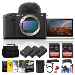 Sony ZV-E1 Mirrorless Camera Black + 2x 64GB Card + 2x Extra Battery + Tripod