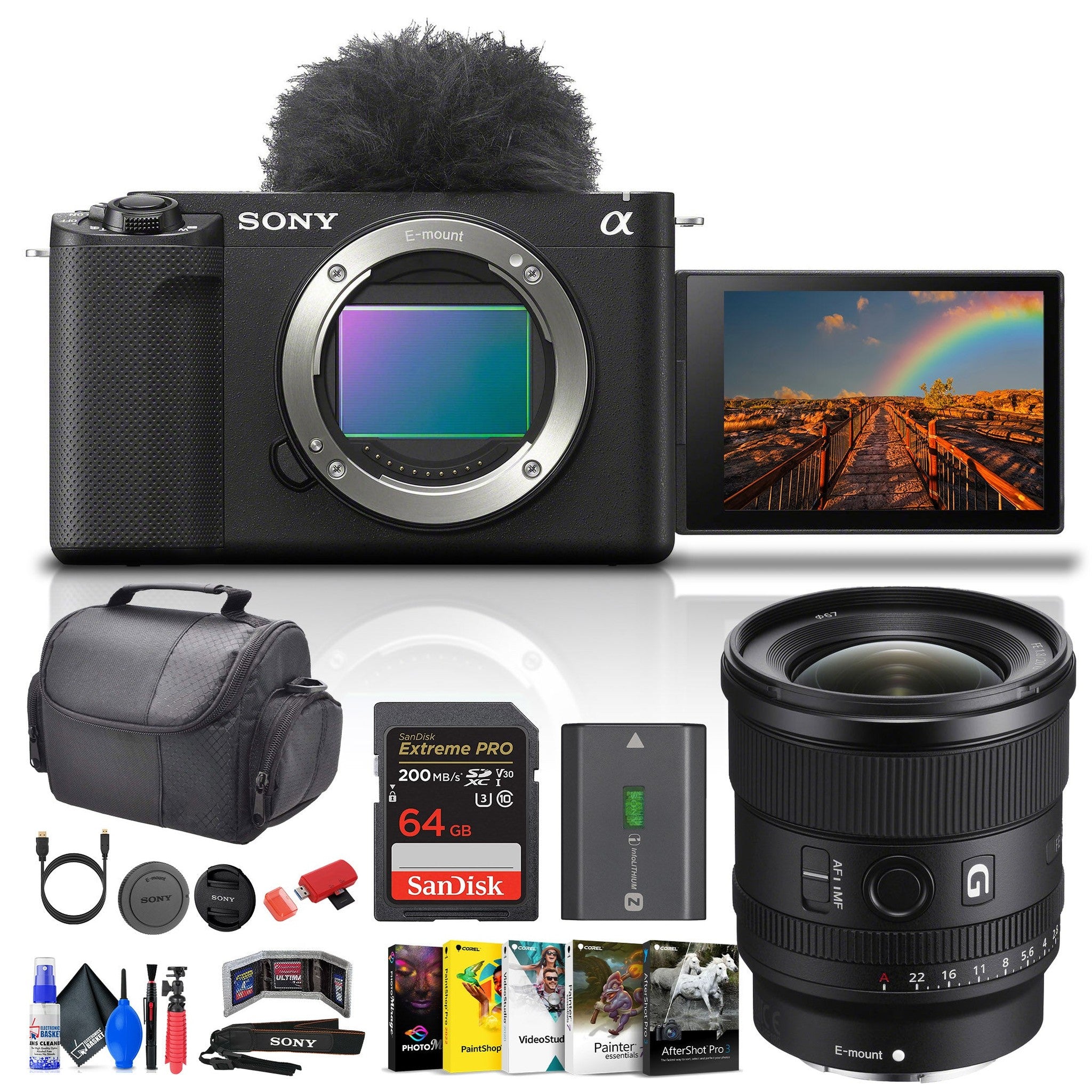 Sony ZV-E1 Mirrorless Camera Black + 20mm Lens + 64GB Card + Photo Software