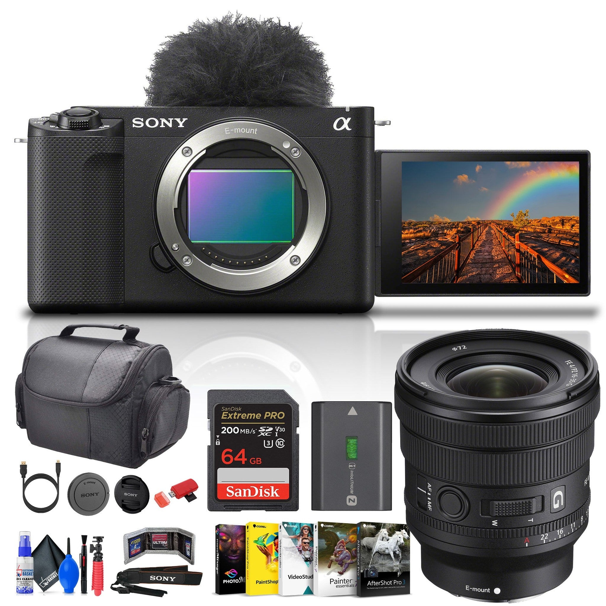 Sony ZV-E1 Mirrorless Camera Black + 16-35mm Lens + 64GB Card + Photo Software