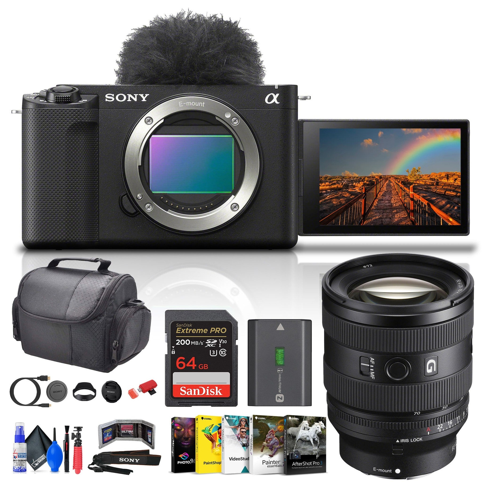 Sony ZV-E1 Mirrorless Camera Black + 20-70mm Lens + 64GB Card + Photo Software