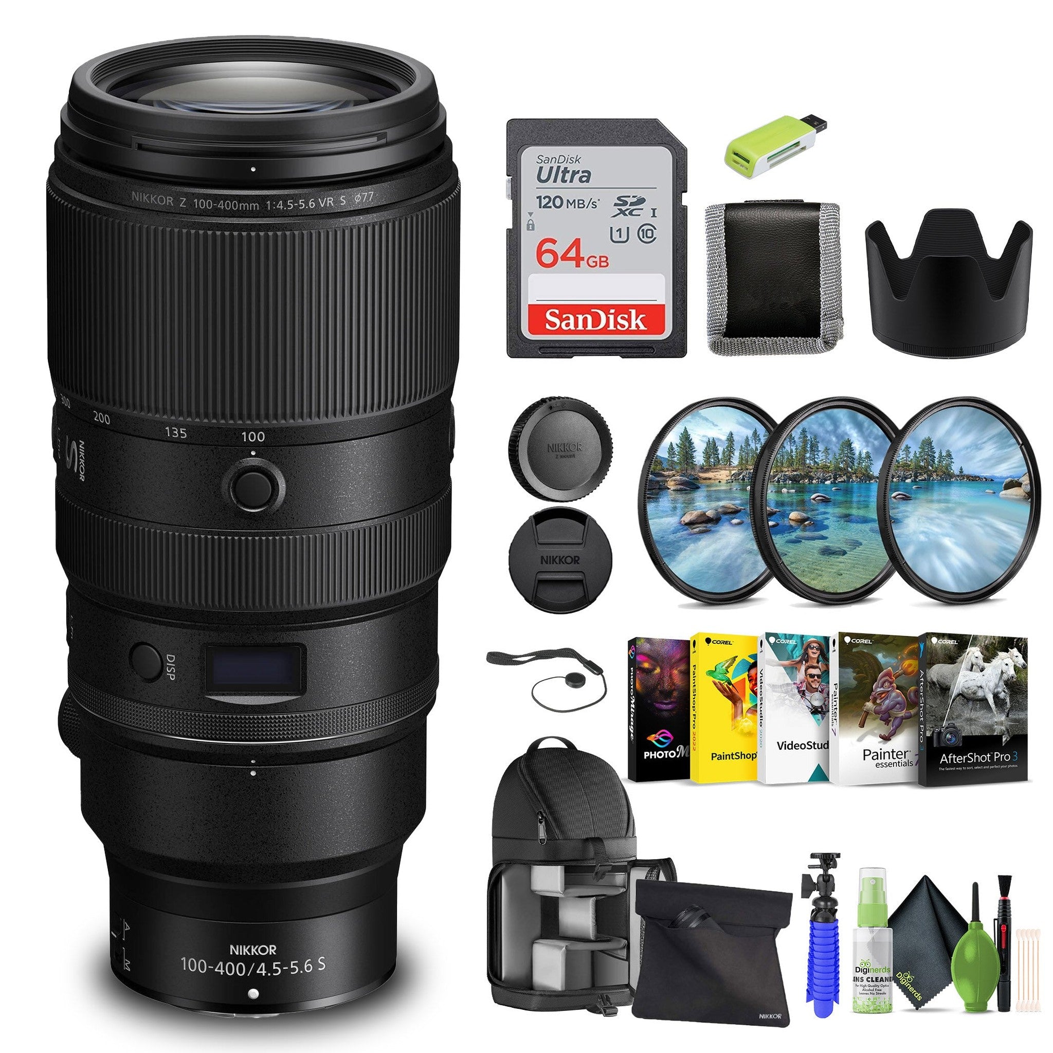 Nikon - NIKKOR Z 100-400mm f/4.5-5.6 VR S Super-Telephoto Lens for Z Series - Bundle Nikon