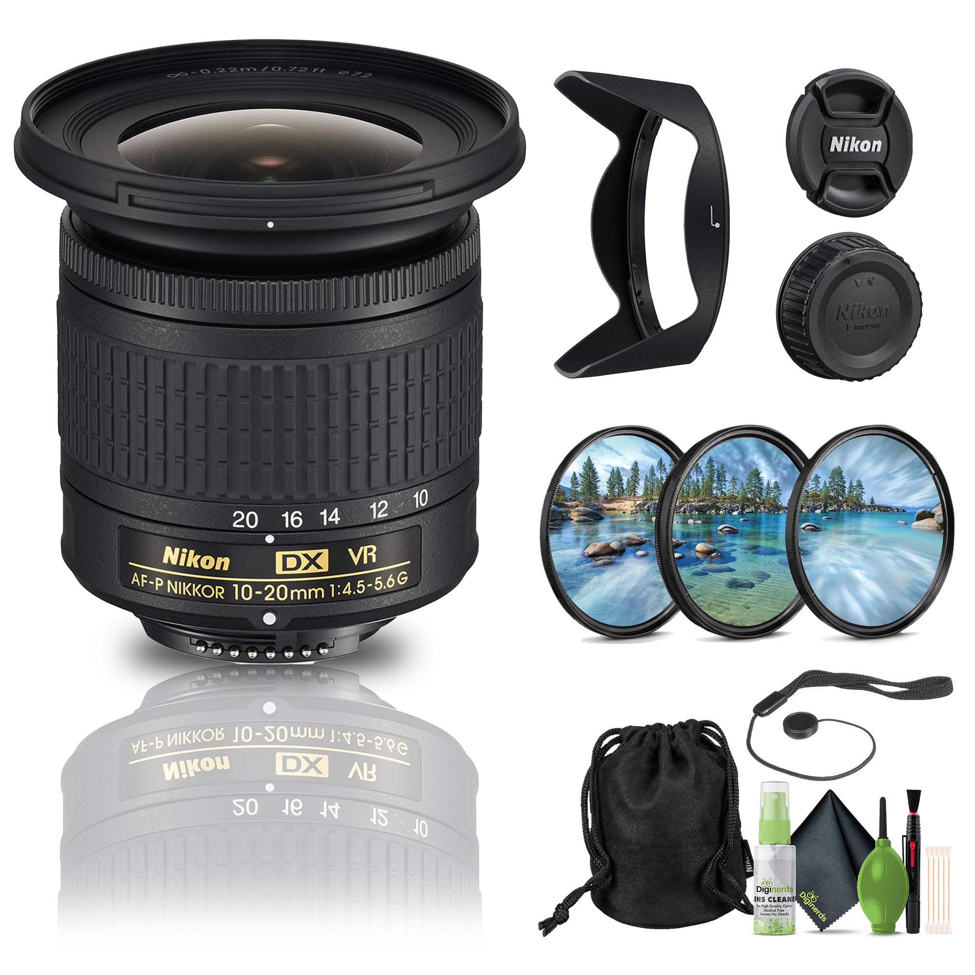 Nikon - AF-P DX NIKKOR 10-20mm f/4.5-5.6G VR Wide-Angle Zoom Lens - Bundle