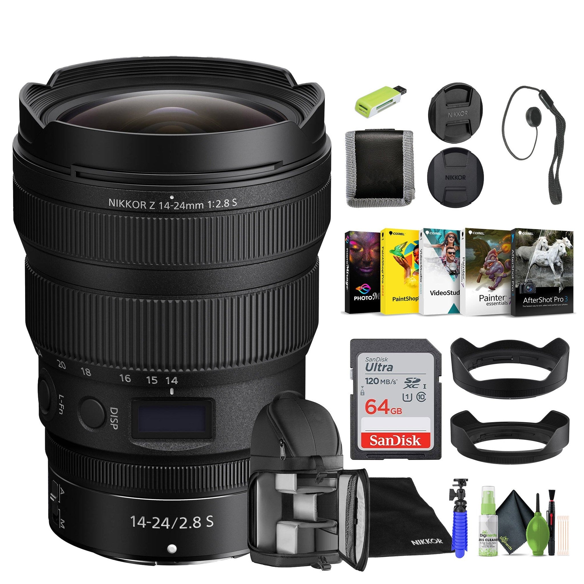 Nikon NIKKOR Z 14-24mm f/2.8 S Zoom Lens for Nikon Z Cameras 20097 + 64GB card - Bundle Nikon