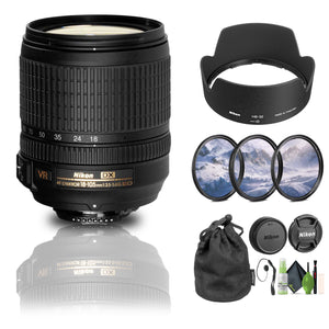 Nikon AF-S DX NIKKOR 18-105mm f/3.5-5.6G ED VR Lens 2179 + Filter Kit + Cap Keeper - Bundle