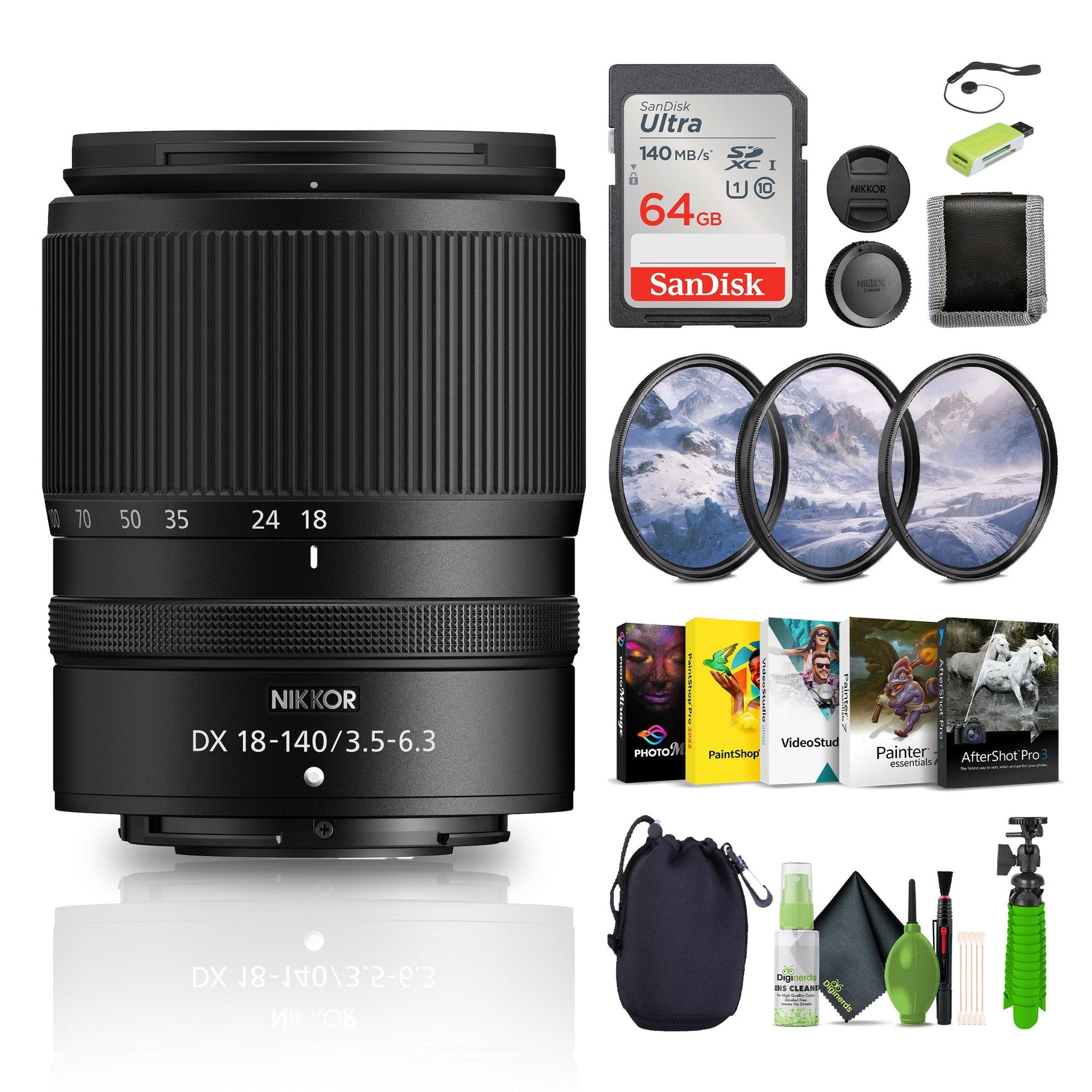 Nikon NIKKOR Z DX 18-140mm f/3.5-6.3 VR Compact Zoom Lens 20104 Bundle - Reconditioned Nikon