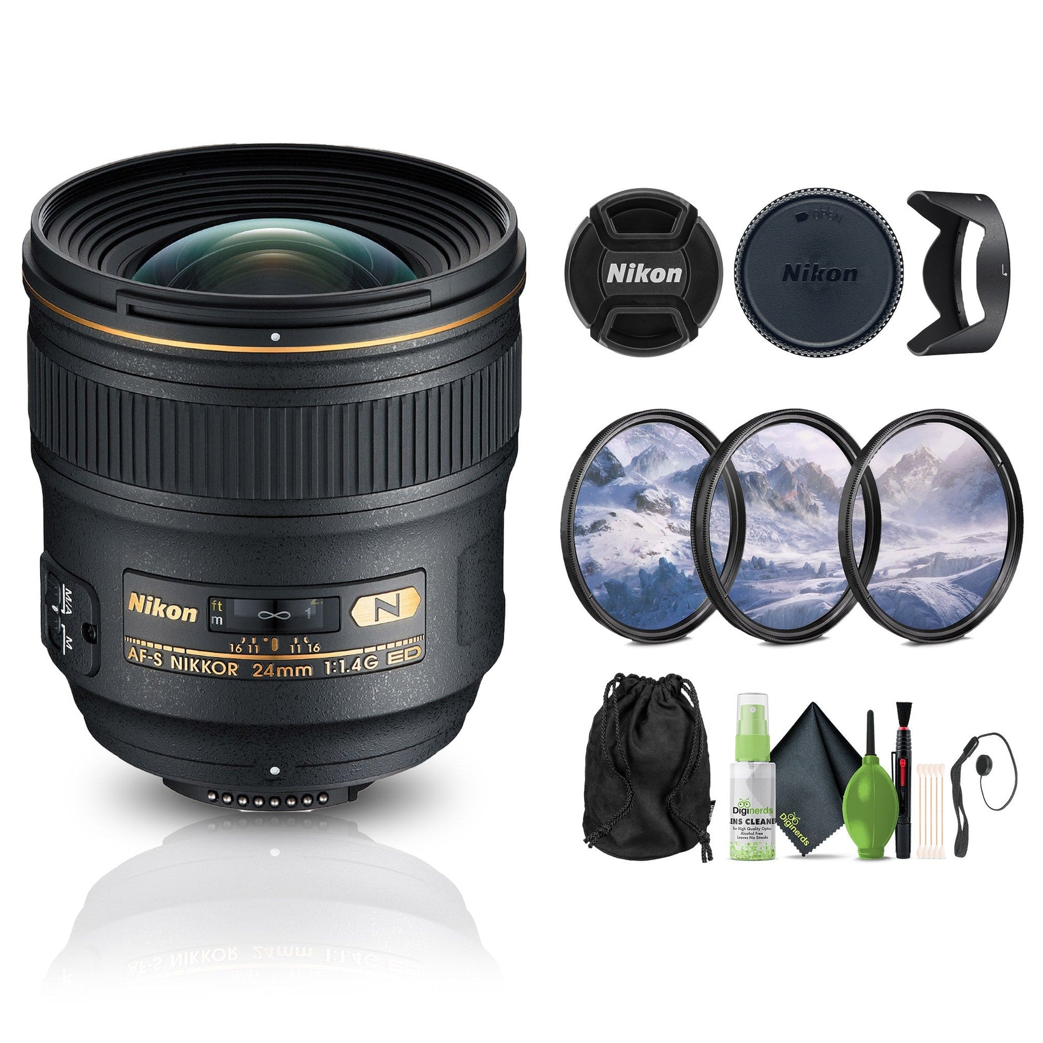 Nikon AF-S NIKKOR 24mm f/1.4G ED Auto Focus Zoom Lens 2184 Bundle Nikon