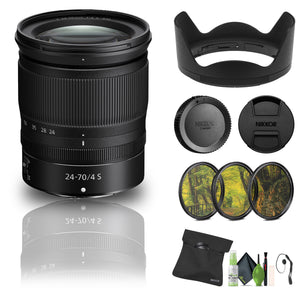 Nikon NIKKOR Z 24-70mm f/4 S Lens 20072 + Filter Kit + Cap Keeper + Cleaning Kit - Bundle