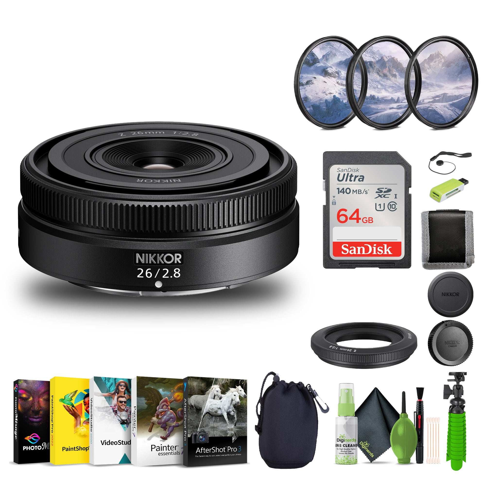 Nikon NIKKOR Z 26mm f/2.8 Lens (Nikon Z) (20116) Bundle