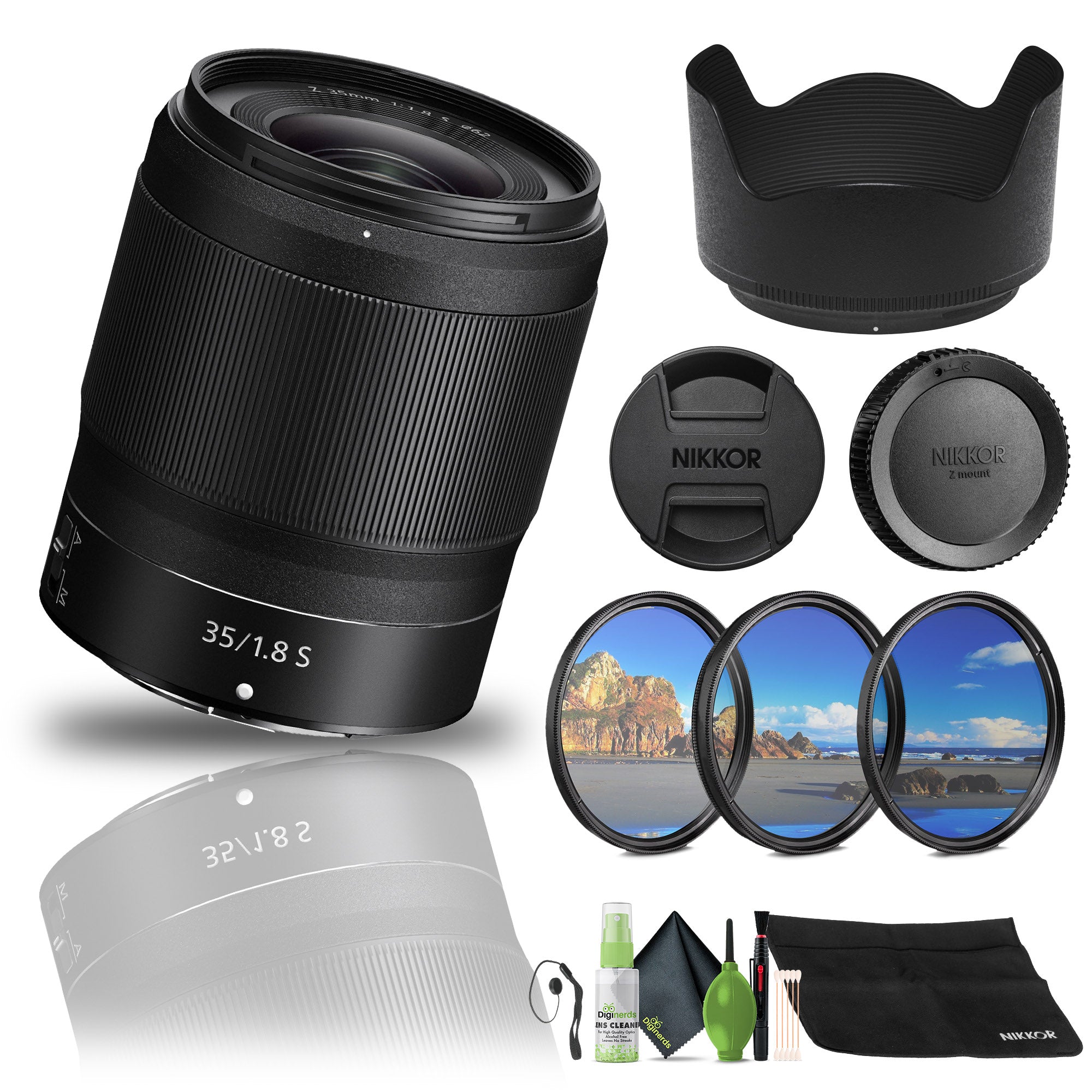 NIKKOR Z 35mm f/1.8 S Lens for Nikon Z Cameras (20081) + Filter Kit + Cap Keeper - Bundle