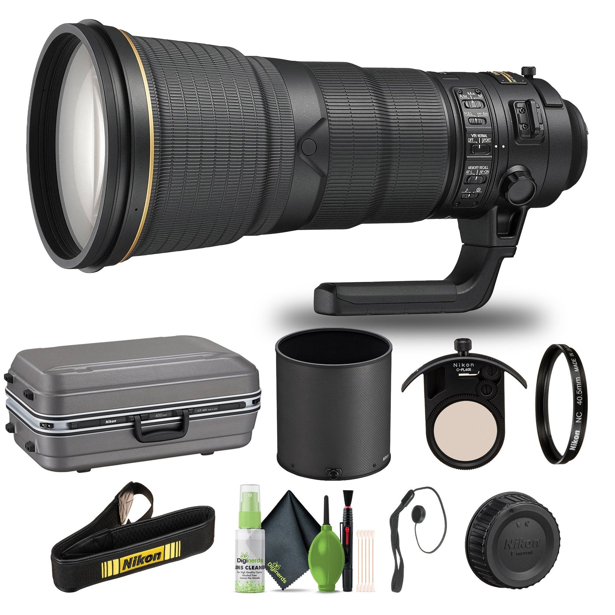 Nikon - AF-S NIKKOR 400mm f/2.8E FL ED VR Lens for DSLR Cameras 2217 + Cap Keeper - Bundle Nikon