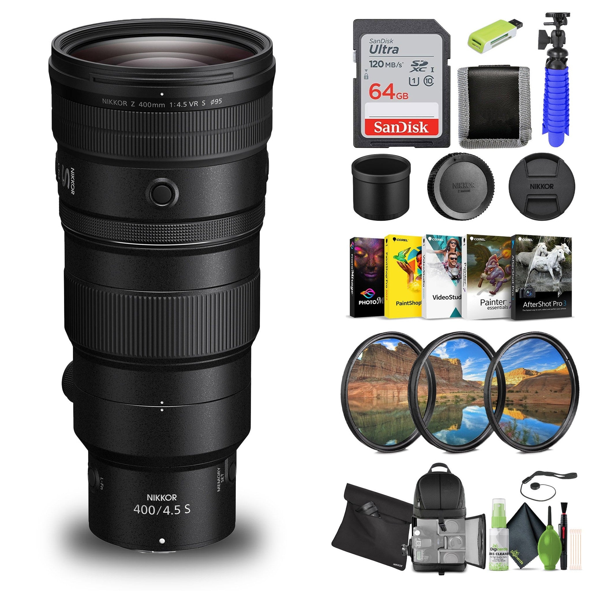 Nikon NIKKOR Z 400mm f/4.5 VR S Super-Telephoto Lens for Nikon Z Mount Cameras - Bundle