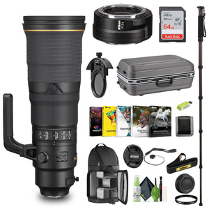 Nikon AF-S NIKKOR 500mm f/4E FL ED VR Lens 20053 + FTZ II Adapter + 64GB Card - Bundle