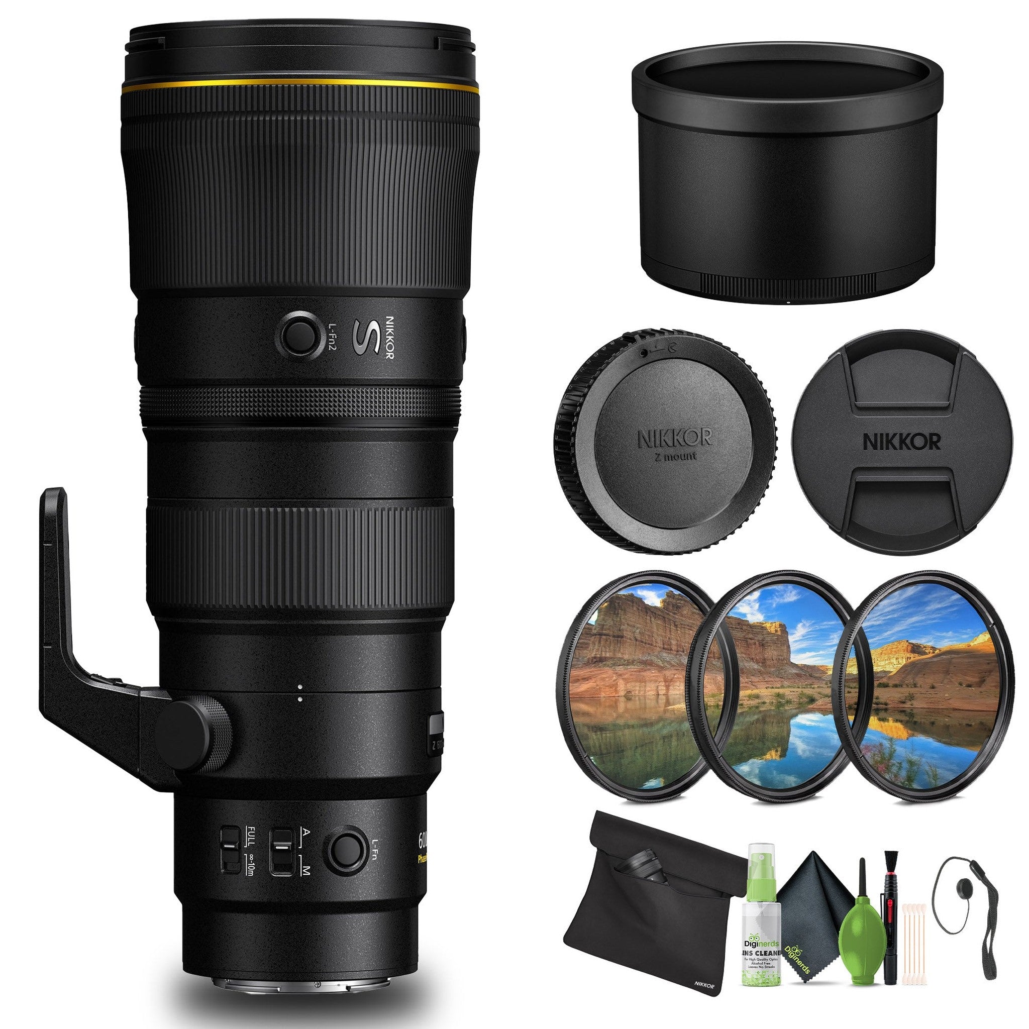 Nikon NIKKOR Z 600mm f/6.3 VR S Lens 20122 + Filter Kit + Cap Keeper + Cleaning Kit - Bundle Nikon