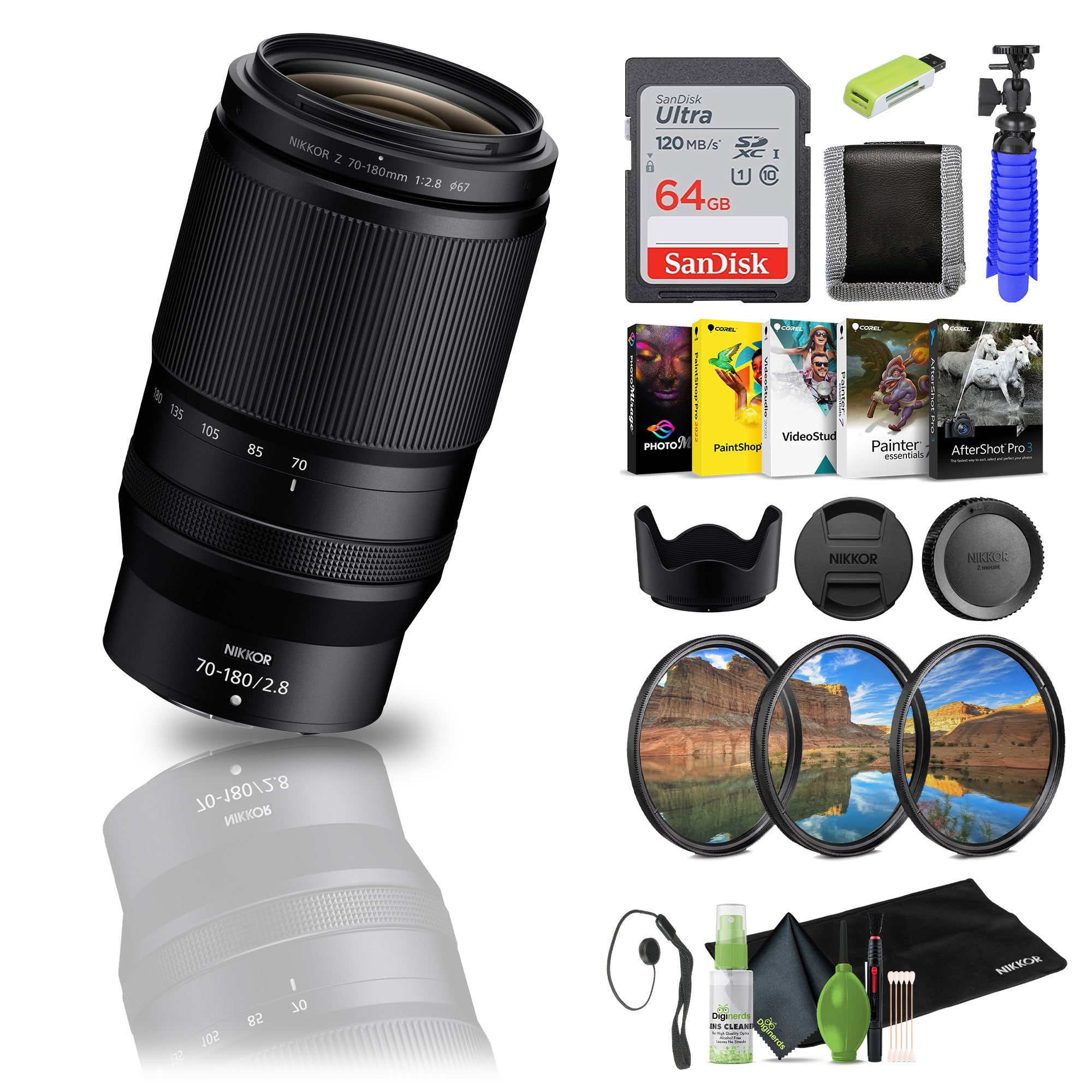 Nikon - NIKKOR Z 70-180mm f/2.8 Standard Zoom Lens for Z Mount Cameras 20120 - Bundle
