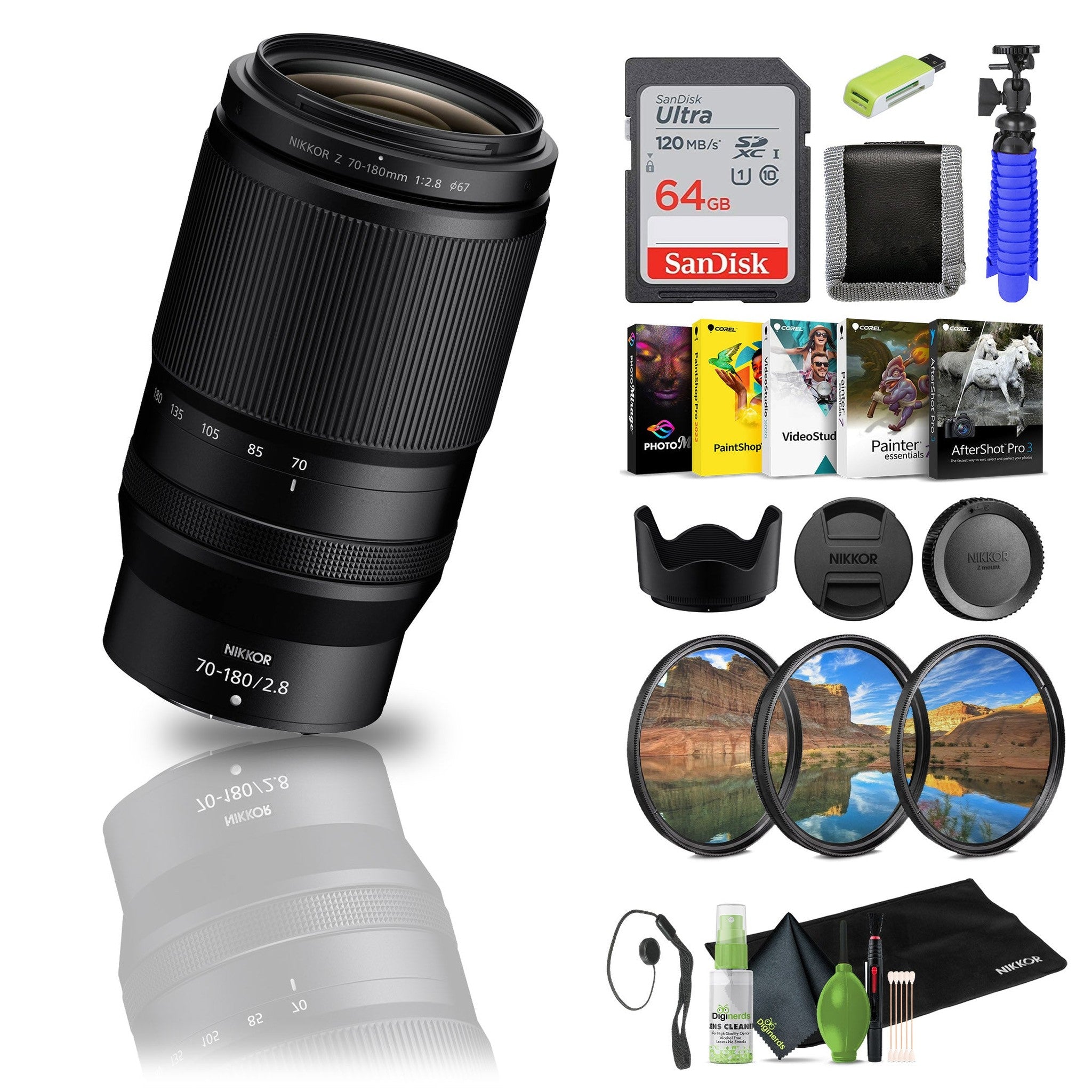 Nikon - NIKKOR Z 70-180mm f/2.8 Standard Zoom Lens for Z Mount Cameras 20120 - Bundle Nikon