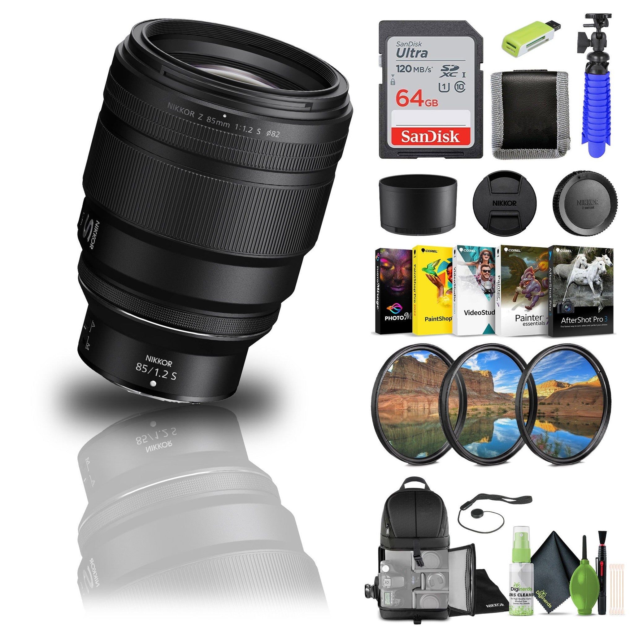 Nikon - NIKKOR Z 85mm f/1.2 S Standard Lens for Z Series Mirrorless Cameras - Bundle Nikon
