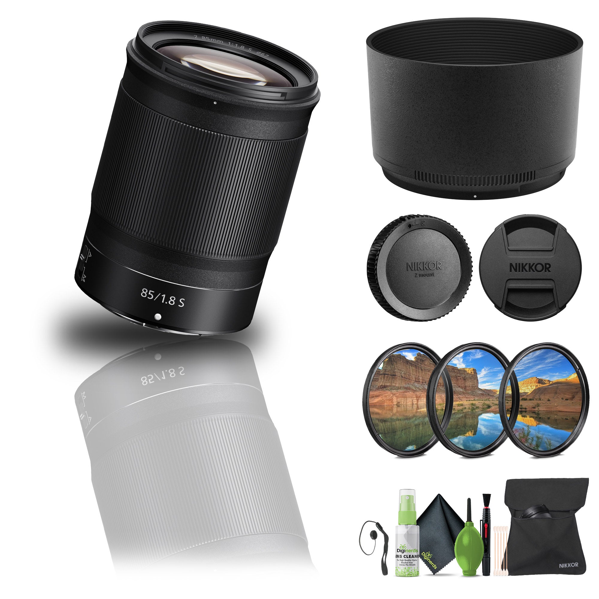 NIKKOR Z 85mm f/1.8 S Telephoto Lens for Nikon Z Cameras 20090 + Filter Kit - Bundle