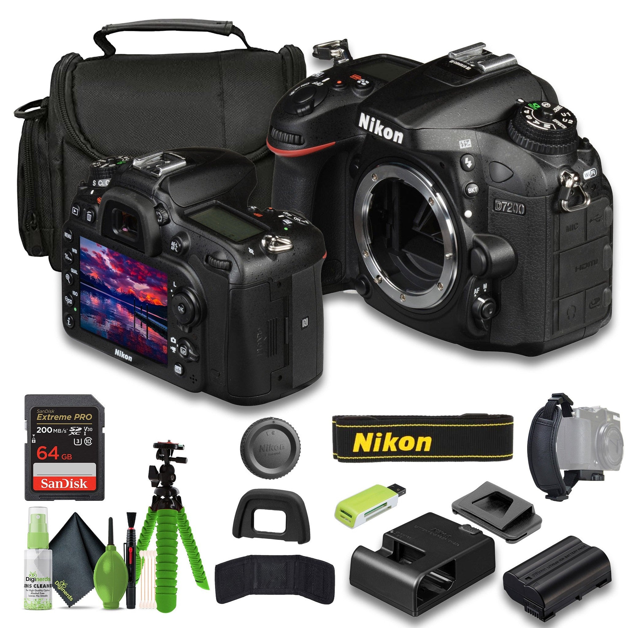 Nikon D7200 24.2 MP DX-Format Digital SLR Camera 1554 Bundle Nikon