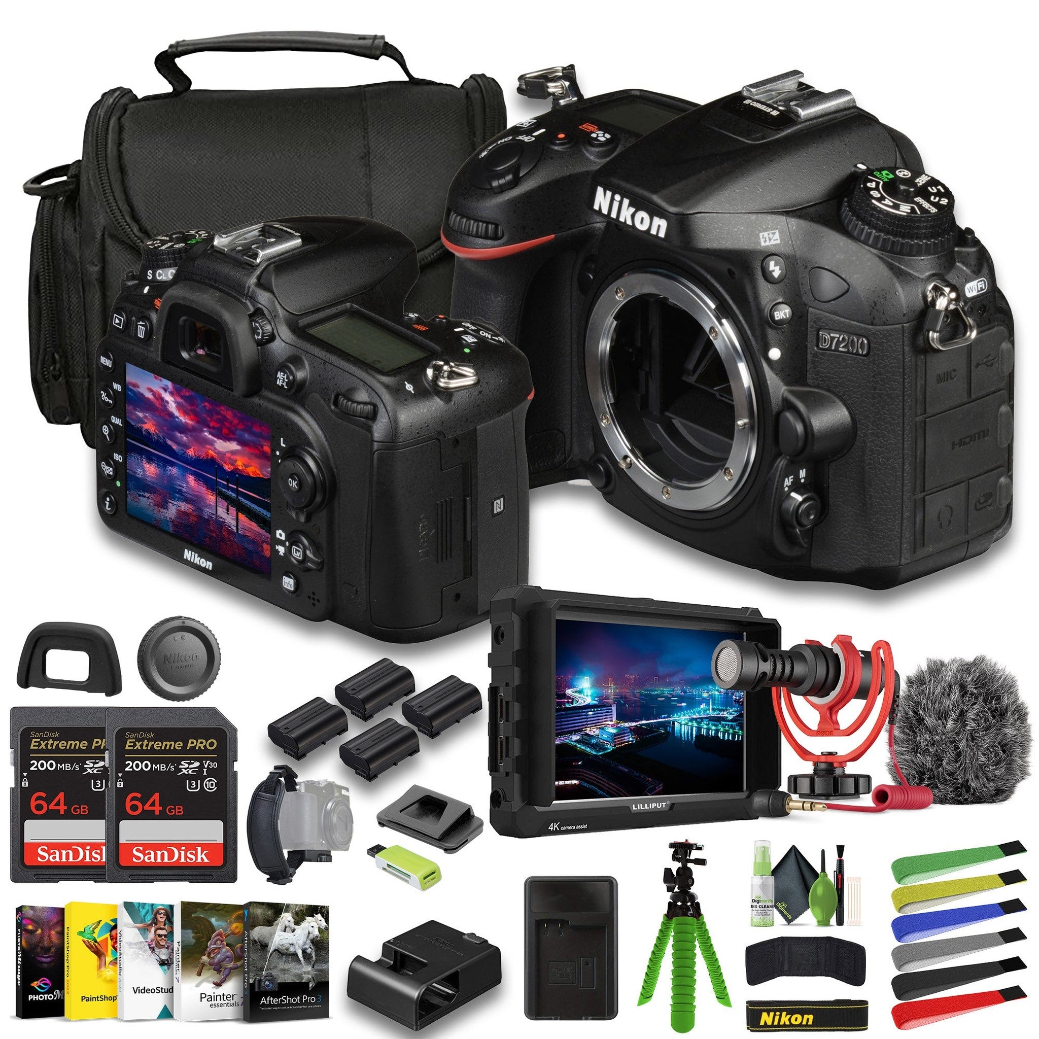 Nikon D7200 24.2 MP DX-Format Digital SLR Camera 1554 Bundle Nikon