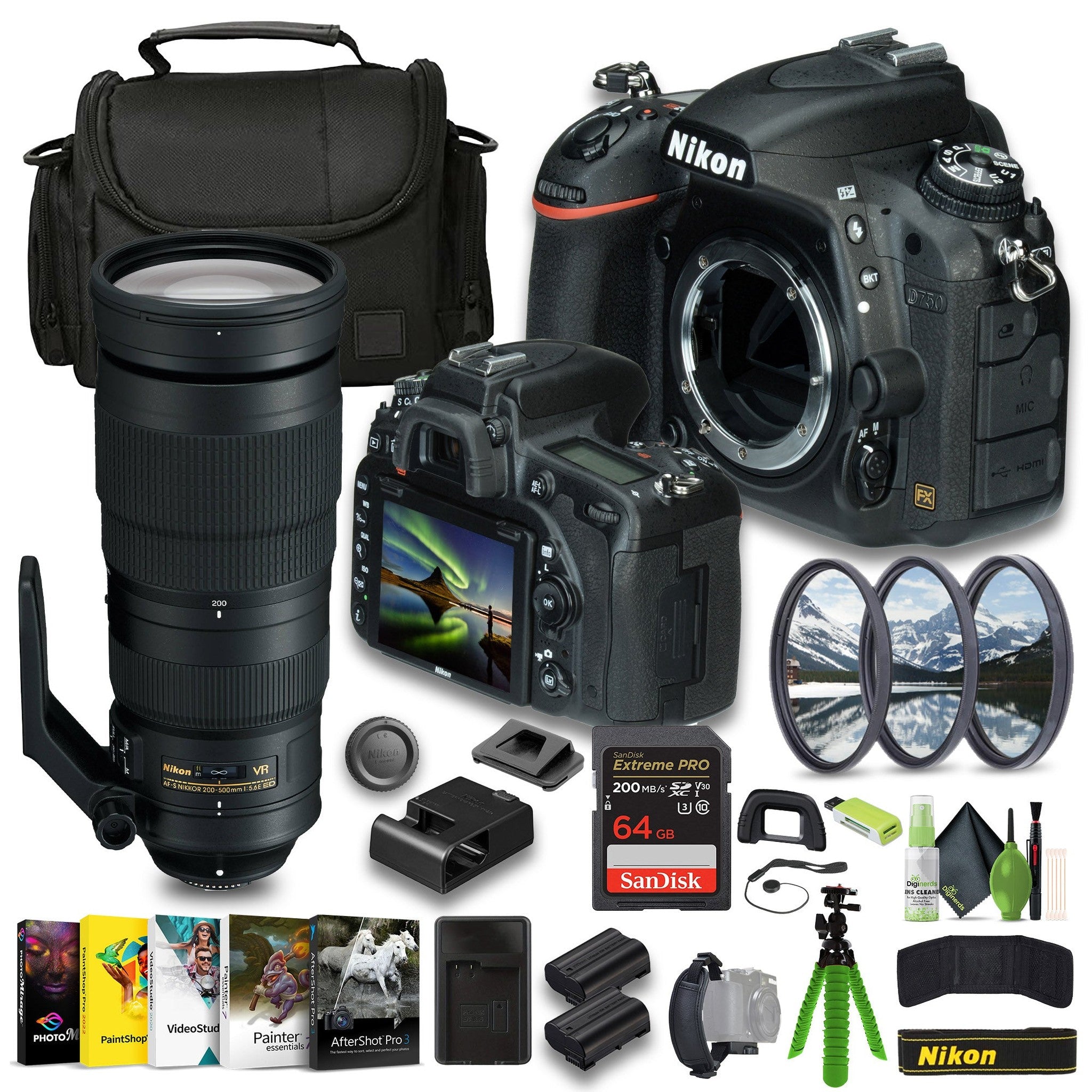 Nikon D750 FX-format Digital SLR Camera 1543 Bundle - Reconditioned Nikon