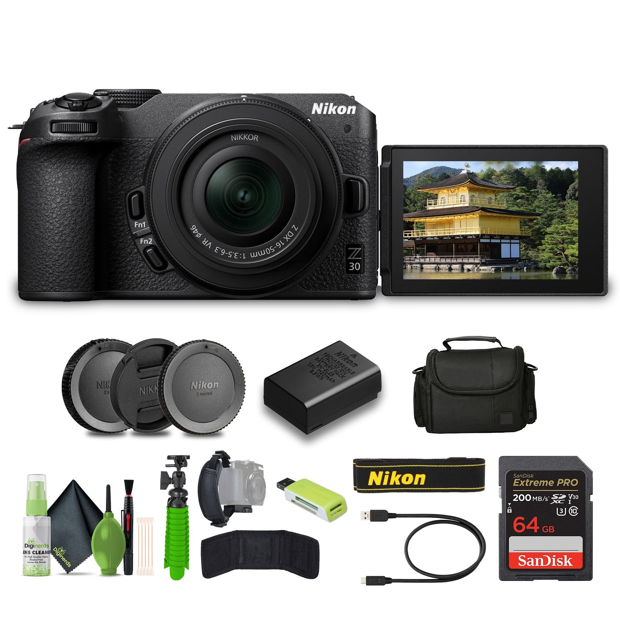 Nikon Z30 Lightweight Mirrorless Camera with 16-50mm Zoom Lens 1749 Bundle - Reconditioned Nikon