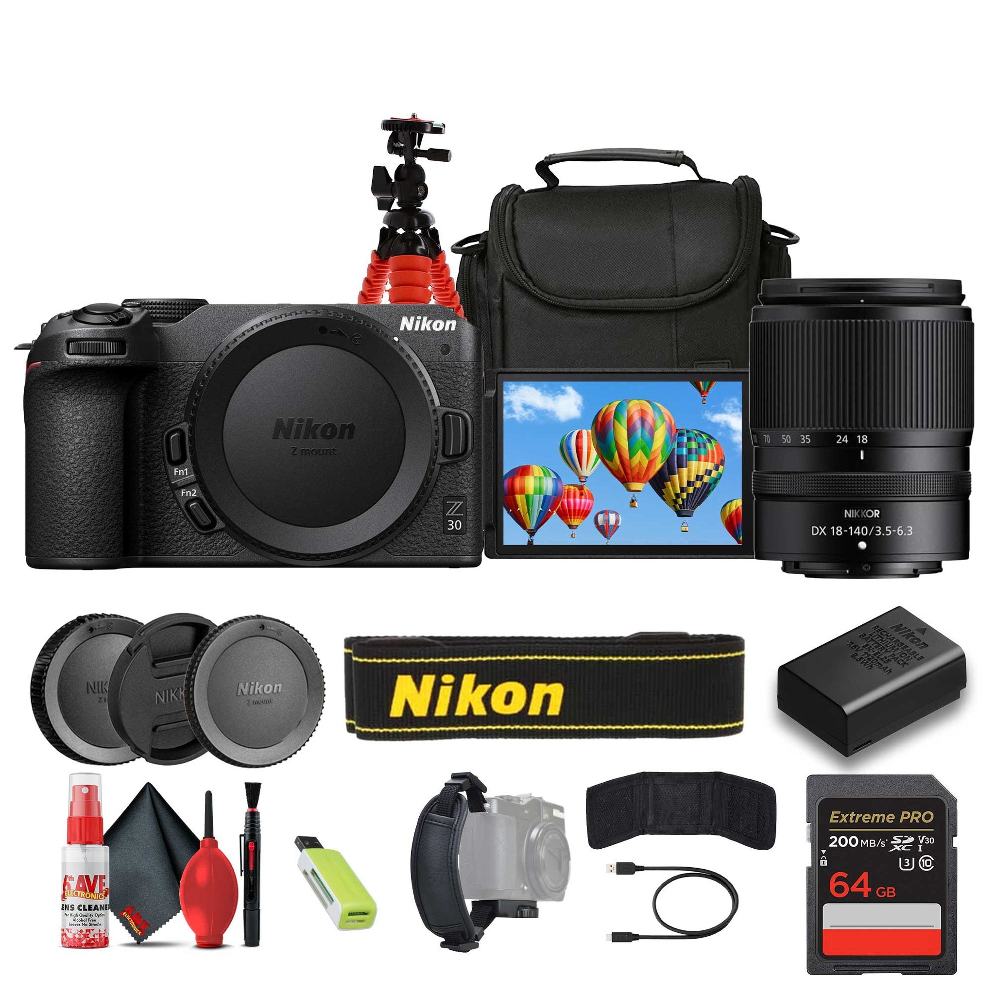 Nikon Z30 Lightweight Mirrorless Camera with DX 18-140mm Lens Bundle