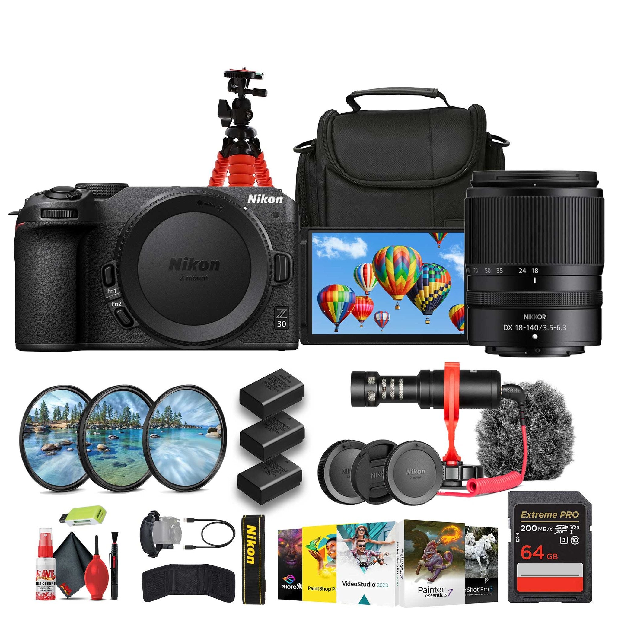 Nikon Z30 Lightweight Mirrorless Camera with DX 18-140mm Lens Bundle