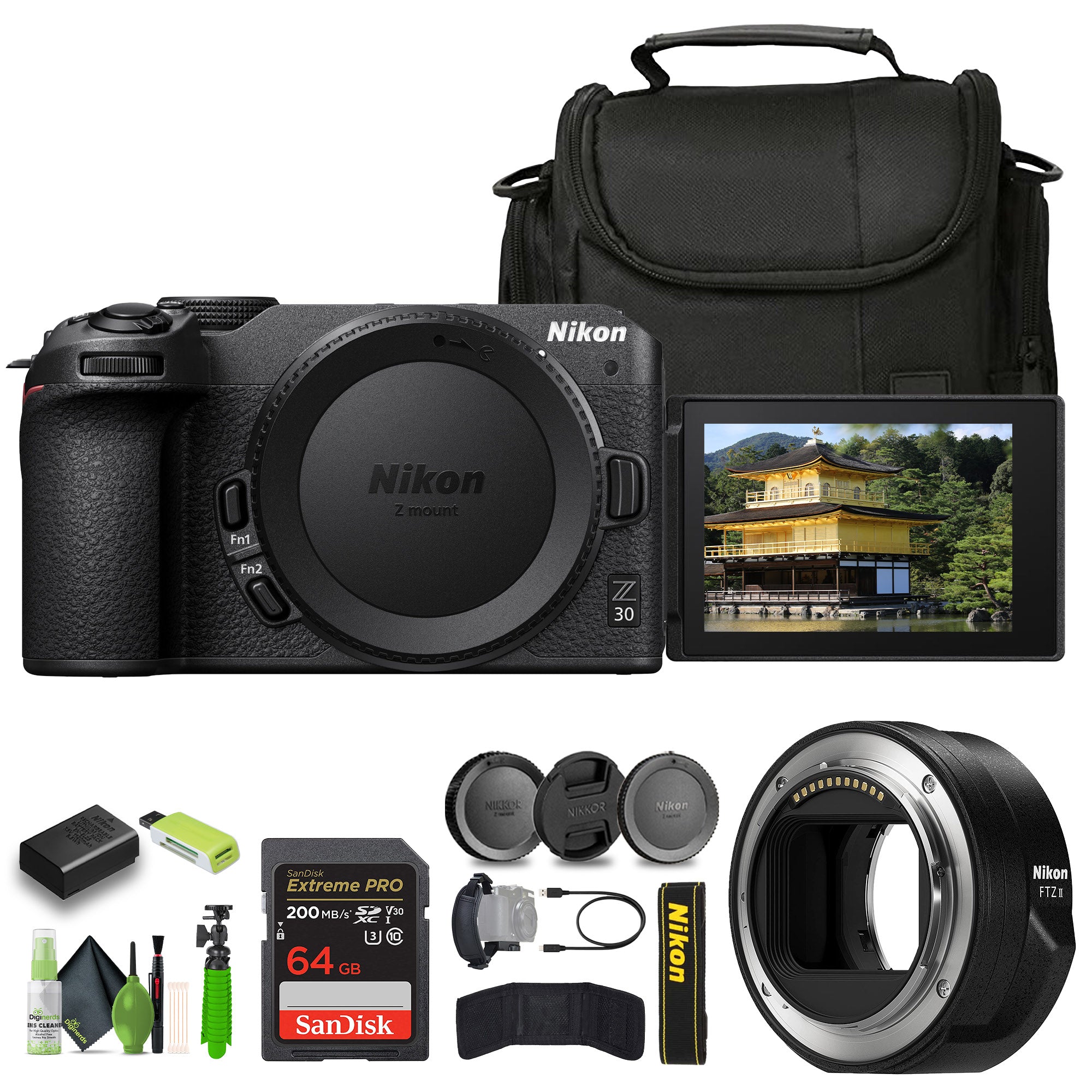 Nikon Z30 Lightweight Mirrorless Camera (1737) Bundle