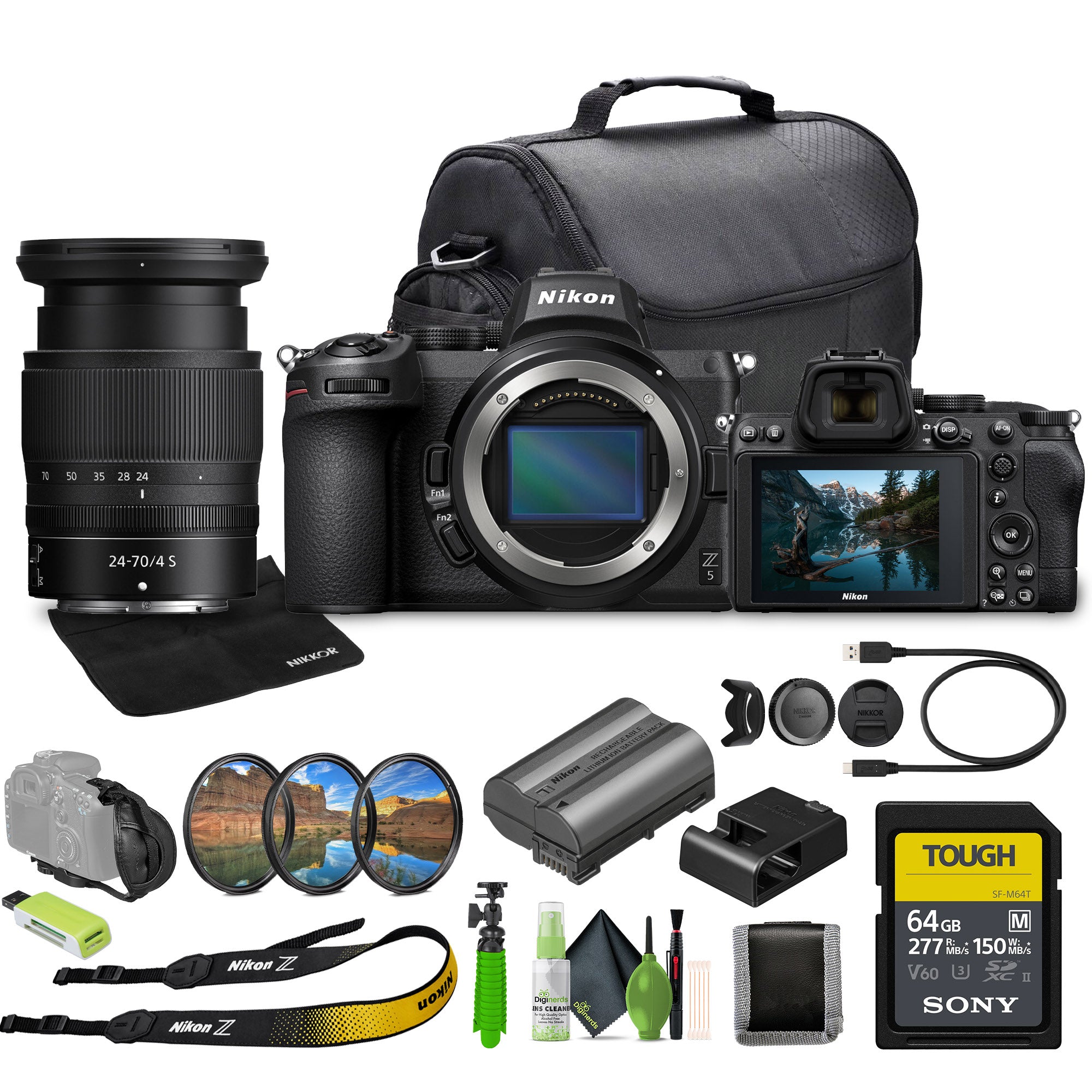 Nikon Z5 Mirrorless Full Frame Camera with 24-70mm f/4 Lens Kit (NIZ52470LK) Bundle