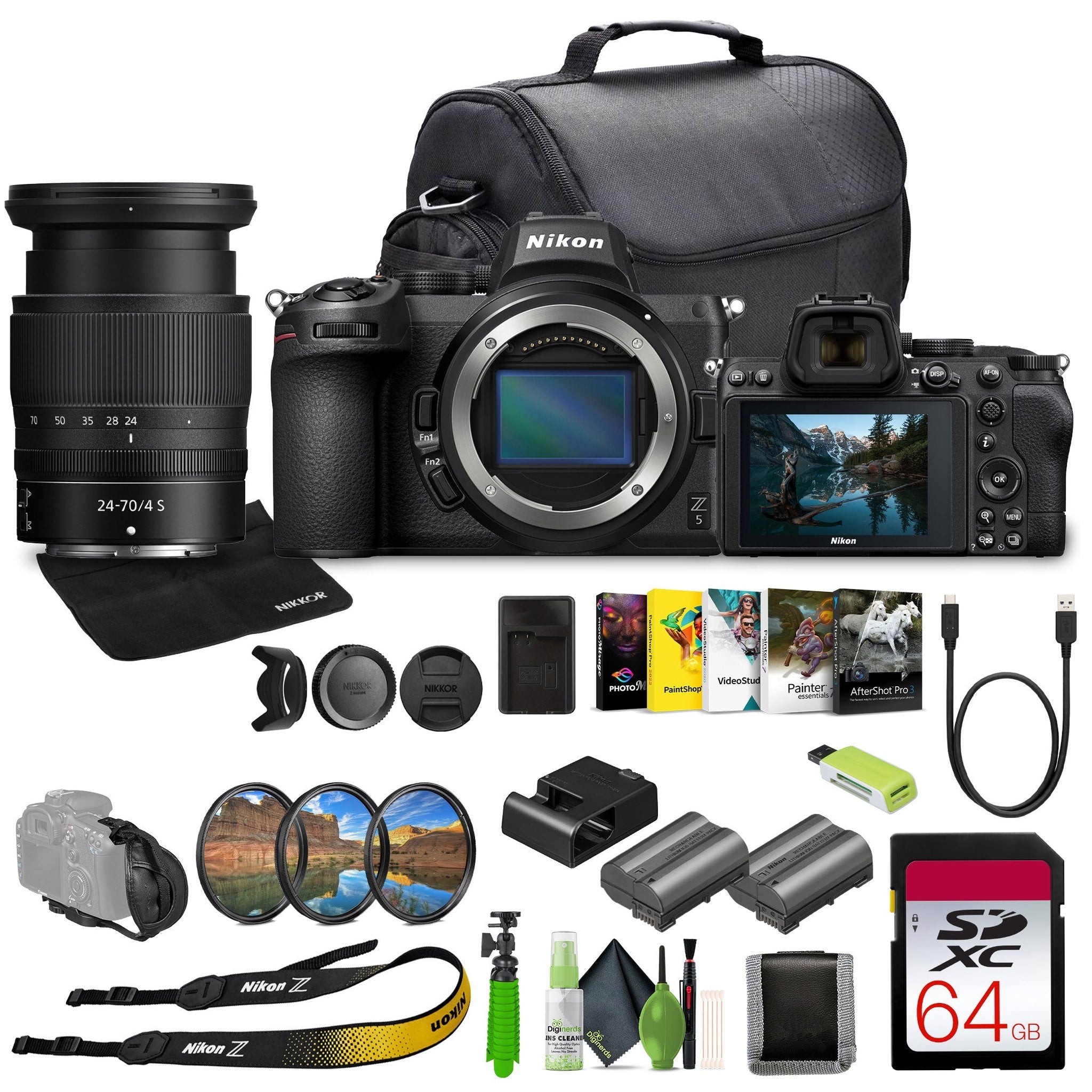Nikon Z5 Mirrorless Full Frame Camera with 24-70mm f/4 Lens Kit NIZ52470LK Bundle