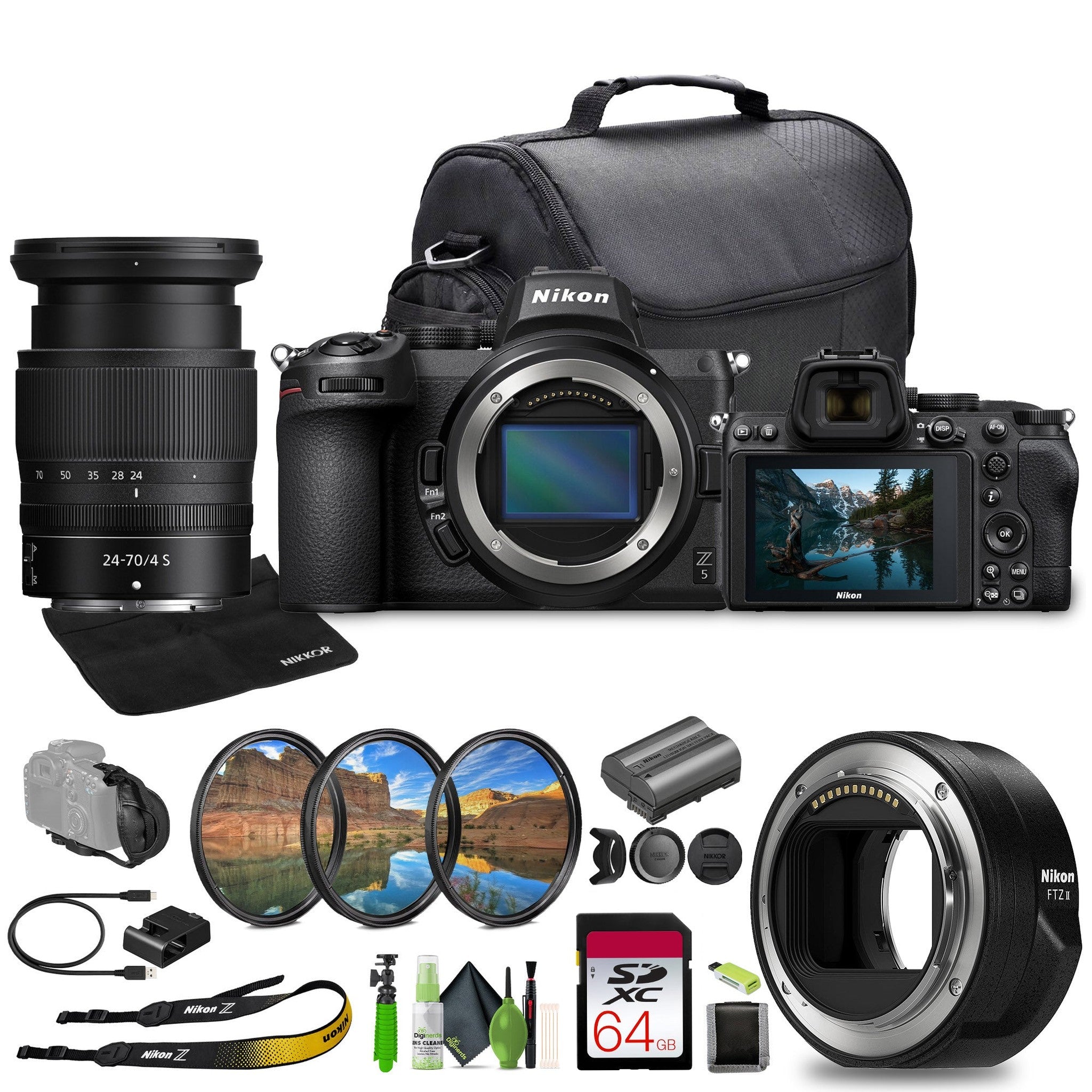 Nikon Z5 Mirrorless Full Frame Camera with 24-70mm f/4 Lens Kit NIZ52470LK Bundle